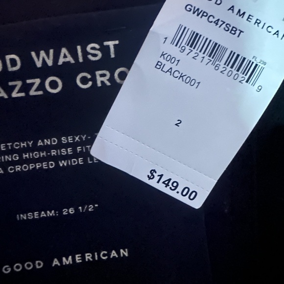GOOD AMERICAN GOOD WAIST PALAZZO CROP. NEW WITH TAGS - Picture 7 of 11